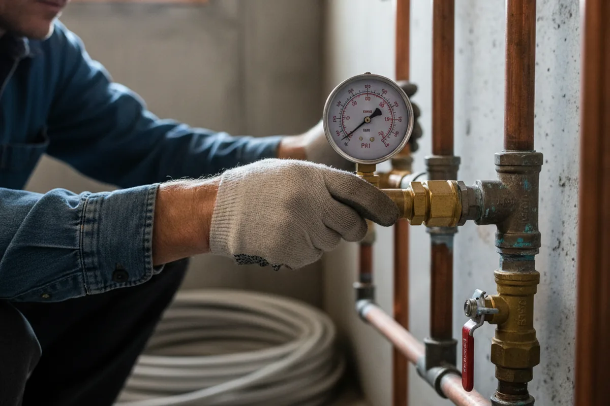 Pressure testing a repaired line during Water Line Repair in Lanett